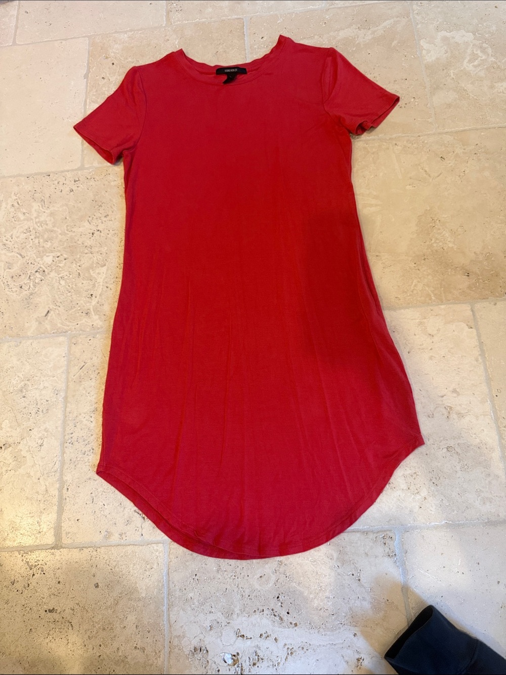 Forever 21 red crew neck tee dress